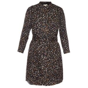 Burberry Anastasia Leopard Print Mid Length Dress